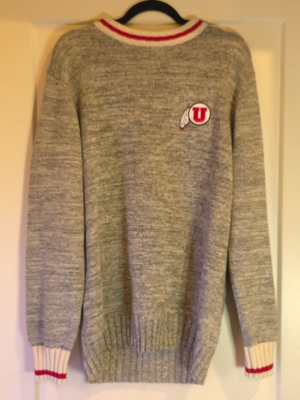 Men's University of Utah (UTES) Grey Knit Sweater